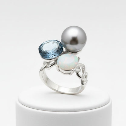 Royal Sapphire Camellia Ring