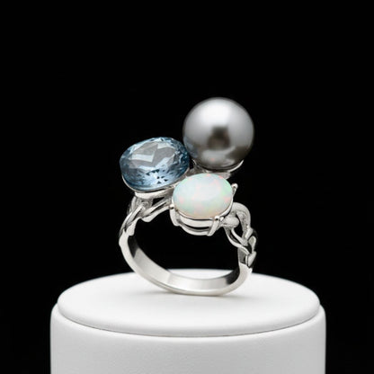 Royal Sapphire Camellia Ring
