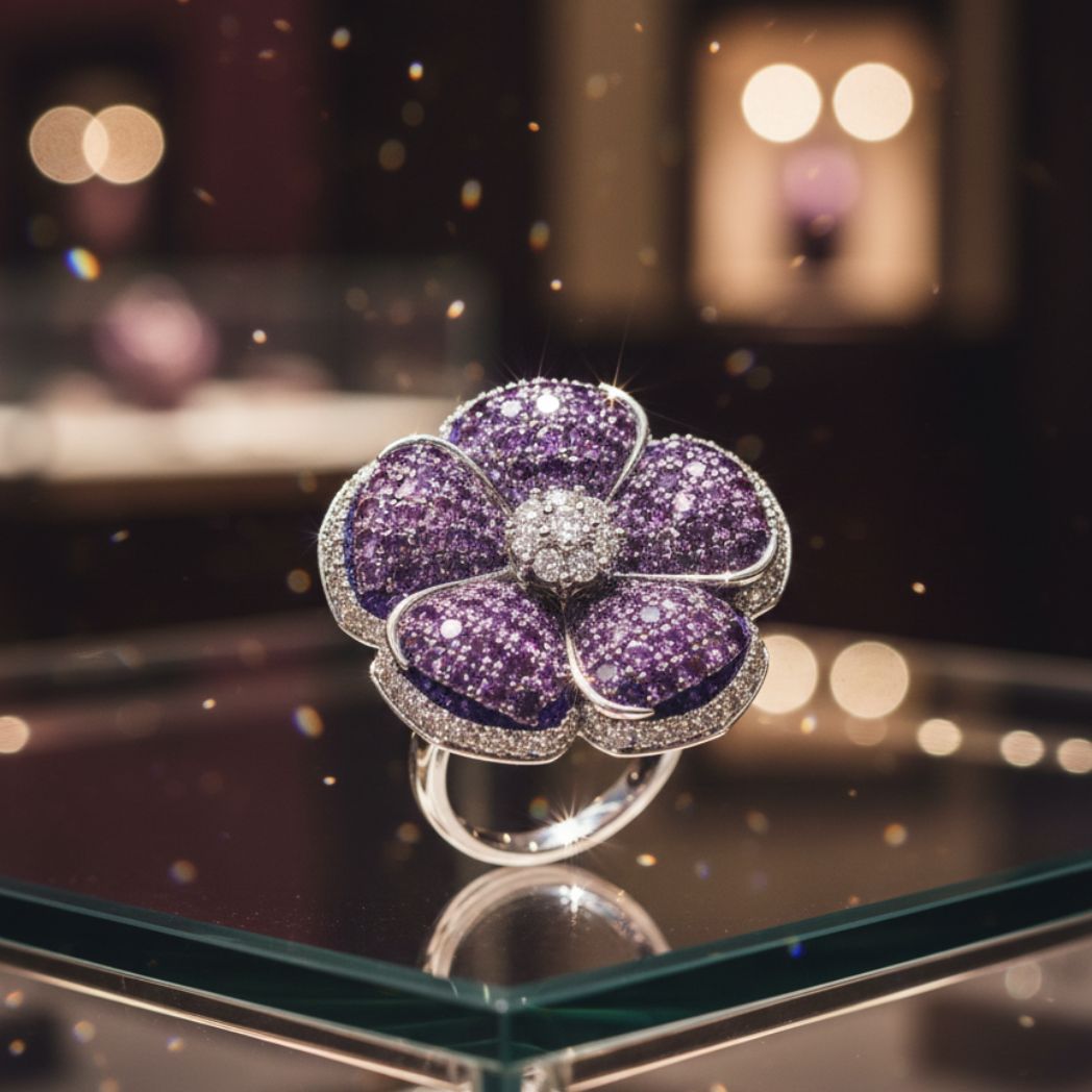 Amethyst Bloom Cocktail Ring