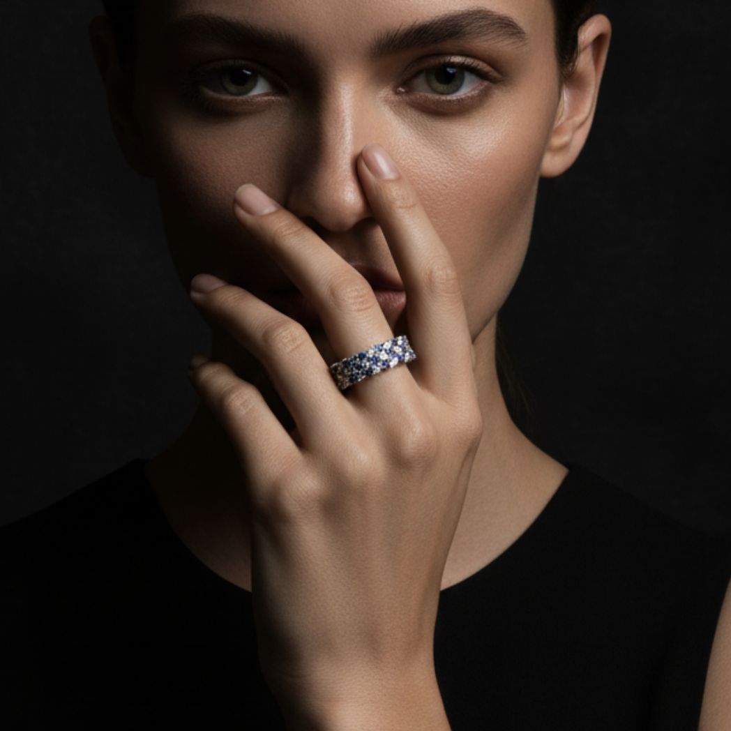 The Midnight Bloom Ring