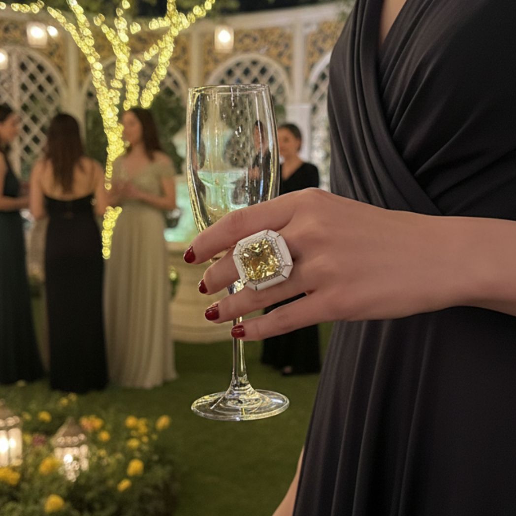 Royal Sapphire Camellia Ring