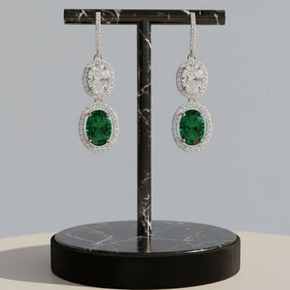 Emerald & Diamond Halo Drops