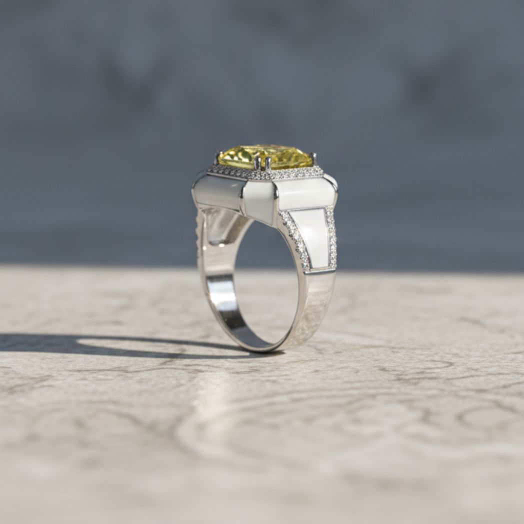 Royal Sapphire Camellia Ring