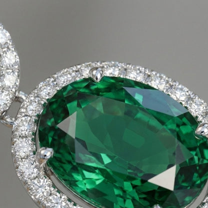 Emerald & Diamond Halo Drops