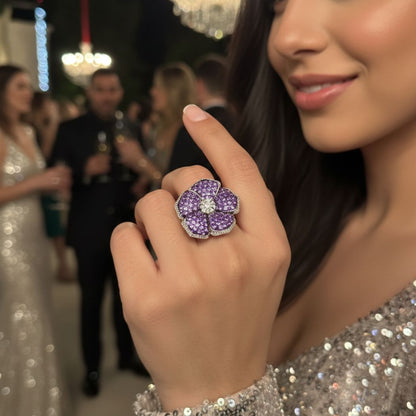 Amethyst Bloom Cocktail Ring