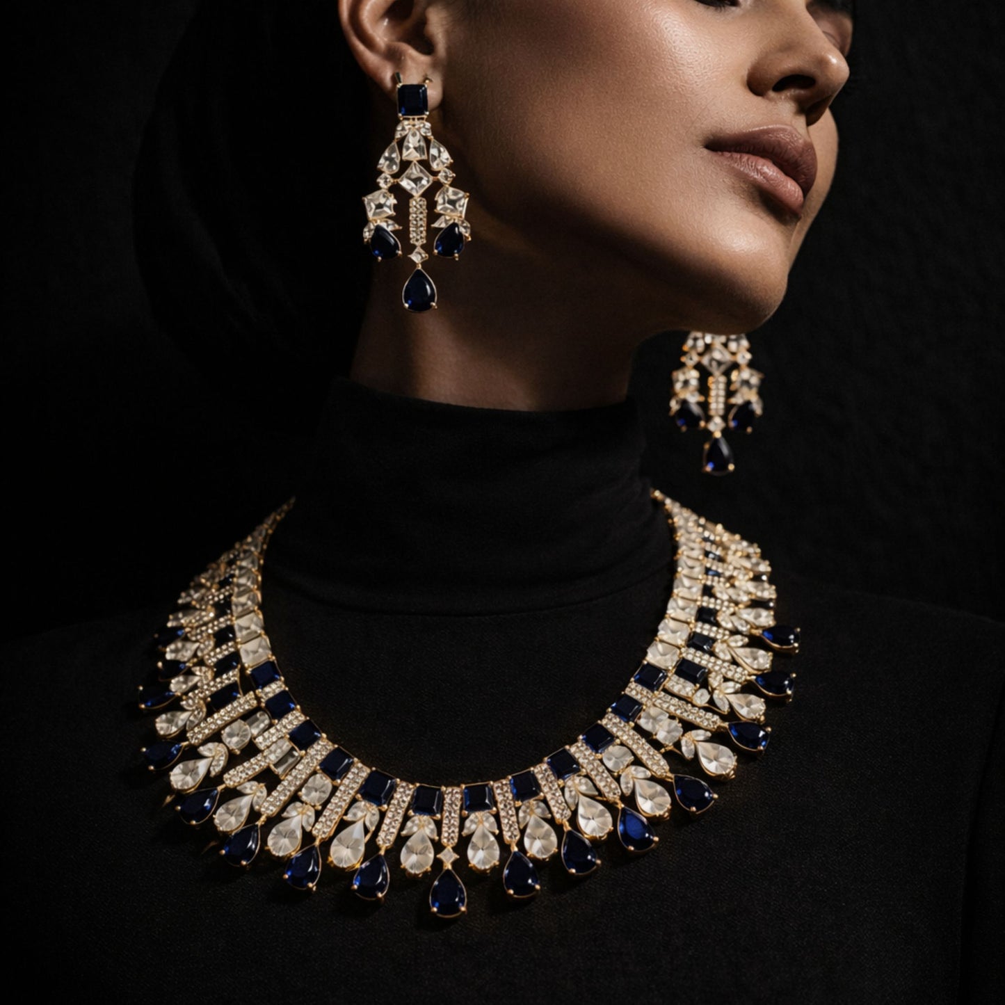 Fashion Jewellery Crystal Floral Bridal Necklace Set