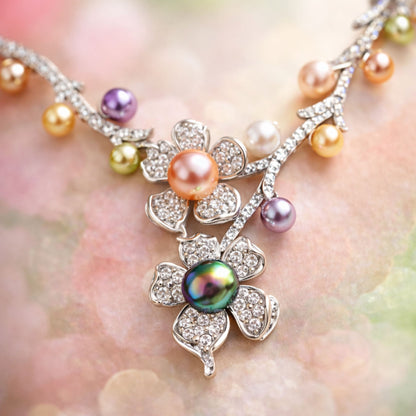 Imitation Jewellery Necklace Set with Drop Earrings - Gold Finish